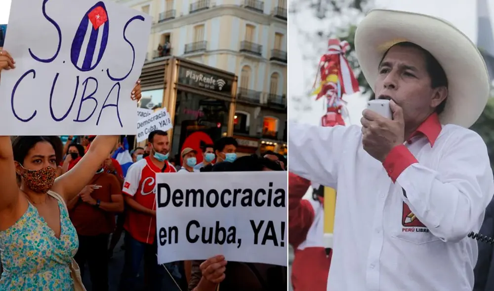 Castillo Terrones se solidarizó con el pueblo cubano al aseverar que los ciudadanos alzaron su voz de protesta “por las duras condiciones de vida que afrontan desde hace más de 50 años”. Foto: composición LR