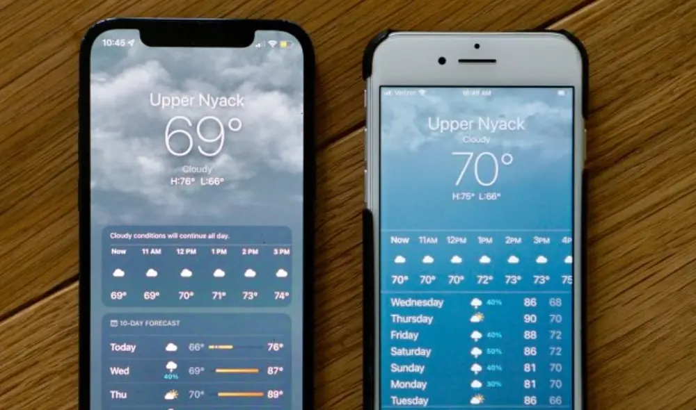 Algunas temperaturas específicas no se muestran en la app del clima presente en iOS 14.6. Foto: The Verge