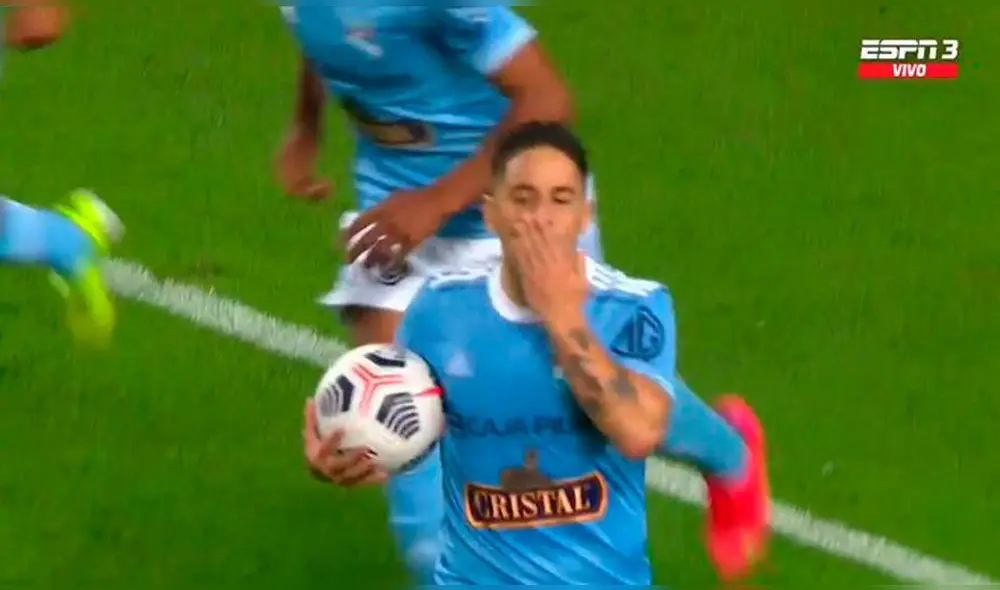 Alejandro Hohberg anotó su primer gol con los celestes en la Sudamericana. Foto: captura/ESPN 3 Alejandro Hohberg anotó su primer gol con los celestes en la Sudamericana. Foto: captura/ESPN 3