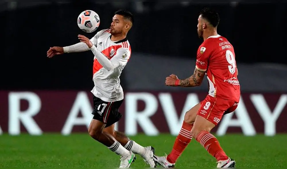 Matías Suárez y Hauche se encargaron de anotar los goles en el Monumental. Foto: Conmebol