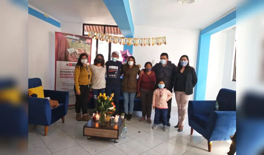 Carlos Lima Orihuela se reencontró con sus tíos. Foto: Ministerio de Justicia