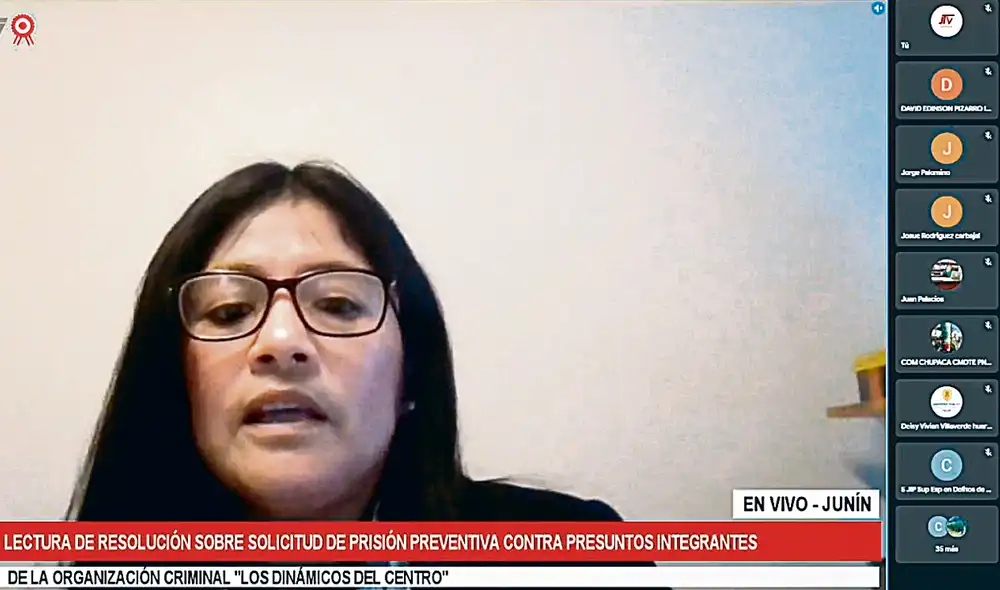 Independencia. La jueza July Baldeón estableció que su decisión se sustenta en los elementos aportados en el proceso. Foto: captura de Justicia TV