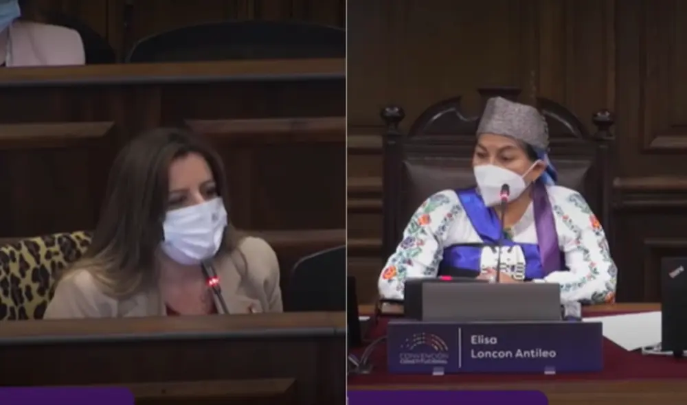 En la sesión del martes 14 de julio se registró una situación tensa entre la presidenta del organismo, Elisa Loncón, y la representante de Vamos por Chile Teresa Marinovic. Foto: composición/T13 En la sesión del martes 14 de julio se registró una situación tensa entre la presidenta del organismo, Elisa Loncón, y la representante de Vamos por Chile Teresa Marinovic. Foto: composición/T13