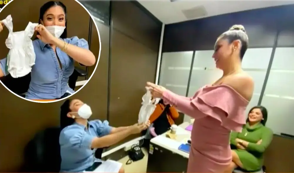 Maricarmen Marín se mostró emocionada y agradeció el detalle en vivo. Foto: composición Latina