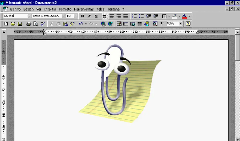 La primera aparición de Clippy fue en Office 97. Foto: Gizmodo