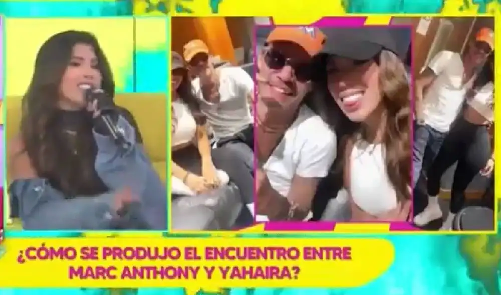 Yahaira Plasencia contó que su encuentro con Marc Anthony fue espontaneo. Foto: captura de Willax Yahaira Plasencia contó que su encuentro con Marc Anthony fue espontaneo. Foto: captura de Willax
