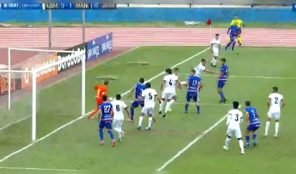 Gonzalo Godoy puso el segundo pero su tanto fue anulado por supuesta posición adelantada. Foto: captura/Gol Perú