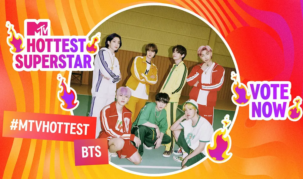 BTS es uno de los 50 nominados en la edición 2021 de los MTV Hottest Superstar. Foto: MTV UK BTS es uno de los 50 nominados en la edición 2021 de los MTV Hottest Superstar. Foto: MTV UK