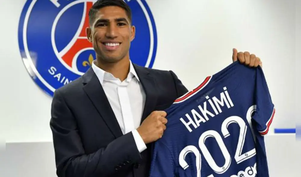 Achraf Hakimi llega al PSG luego de ganar el Scudetto con el Inter de Milán. Foto: PSG. Achraf Hakimi llega al PSG luego de ganar el Scudetto con el Inter de Milán. Foto: PSG.