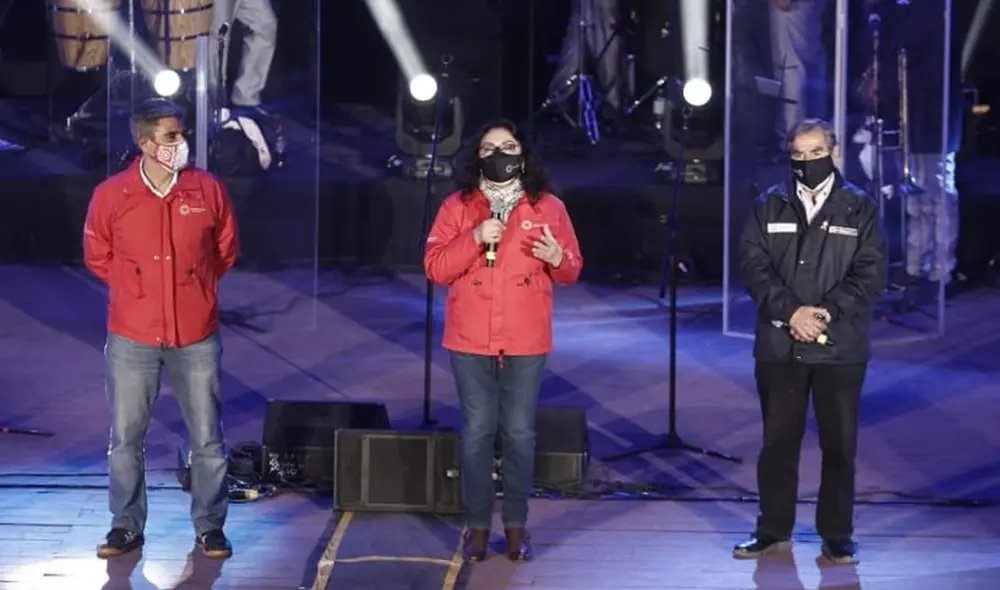 Violeta Bermúdez, Óscar Ugarte y Alejandro Neyra supervisaron reactivación del concierto presencial en el Parque de la Exposición. Foto: Antonio Melgarejo/La República