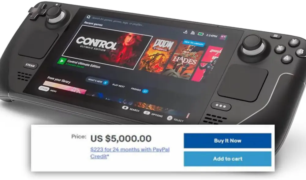 Los especuladores quieren aprovechar la gran expectativa que hay sobre la nueva consola de los creadores de Half-Life y ya la ofrecen a precios exorbitantes. Foto: Steam/captura Los especuladores quieren aprovechar la gran expectativa que hay sobre la nueva consola de los creadores de Half-Life y ya la ofrecen a precios exorbitantes. Foto: Steam/captura