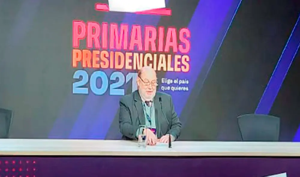 Presidente del Consejo Directivo de Servel, Andrés Tagle dio a conocer los resultados preliminares de las Elecciones Primarias Presidenciales 2021. Foto: servel.com