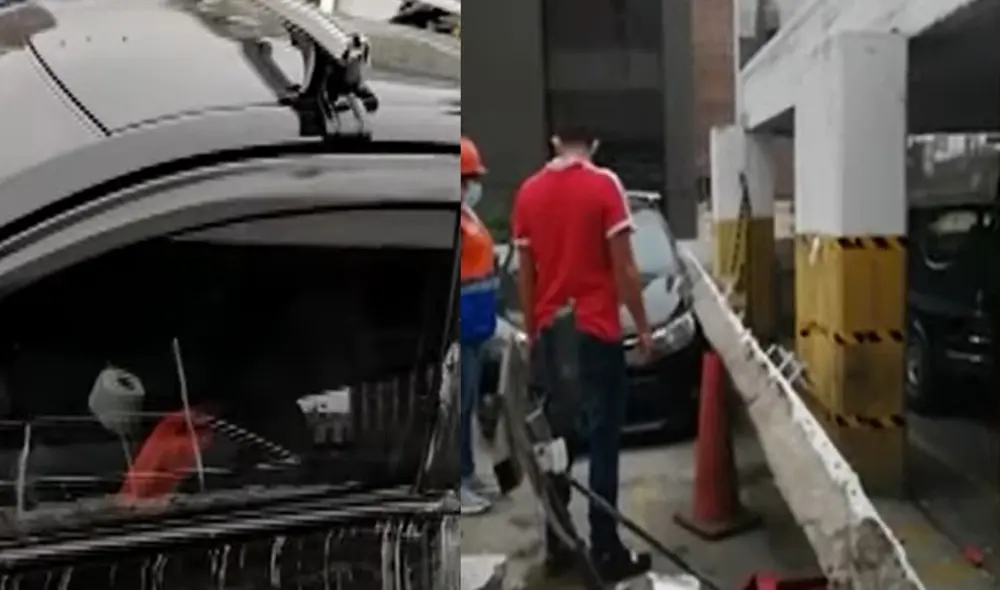El auto estaba guardado en la playa privada Luz Solar en el Cercado de Lima. Foto: captura de Panamericana Televisión
