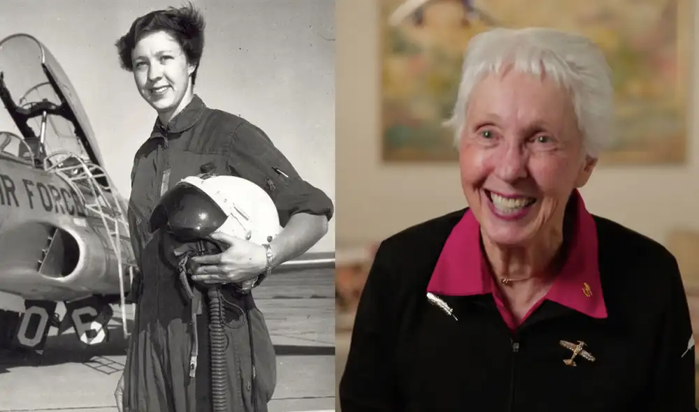 Wally Funk se convertirá en el humano más longevo que llega al espacio. Fotos: AFP/ difusión