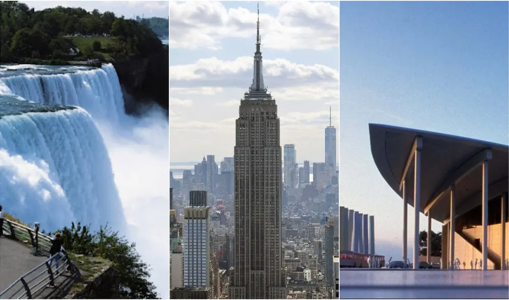 Las cataratas del Niágara, el Empire State y el Congreso de Valencia serán algunos de los lugares que se podrán ver con los colores rojo y blanco. Foto: composición LR