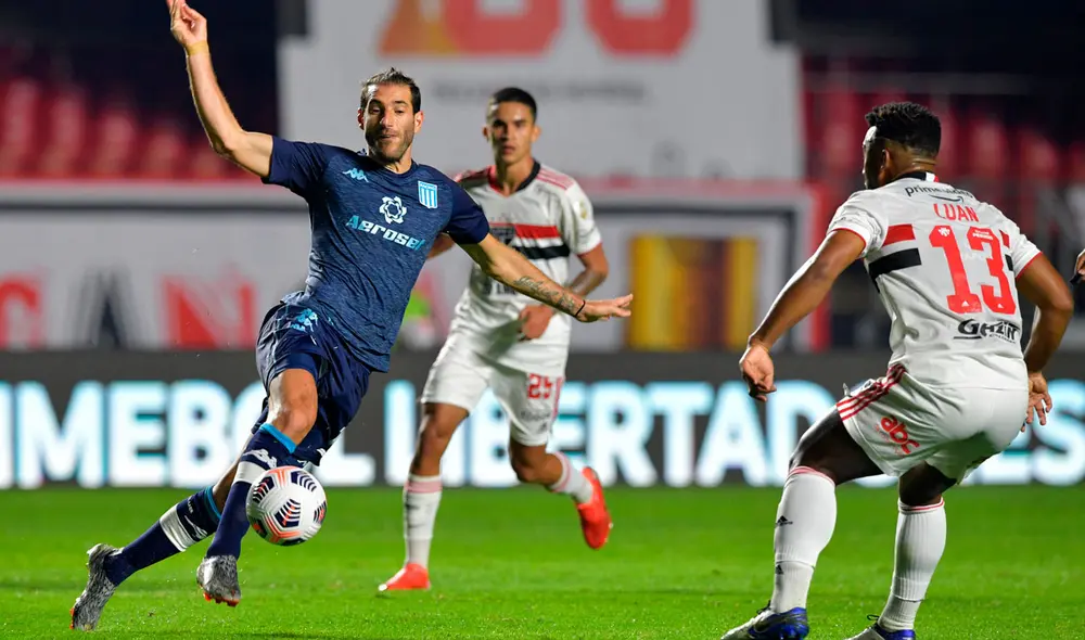 Racing recibe a Sao Paulo desde las 9.30 p. m. (hora argentina). Foto: AFP