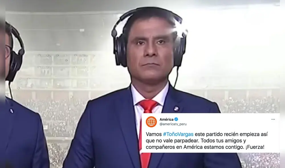 ‘Toño’ Vargas es narrador en los partidos de la selección peruana en la señal de América TV. Foto: captura América TV ‘Toño’ Vargas es narrador en los partidos de la selección peruana en la señal de América TV. Foto: captura América TV