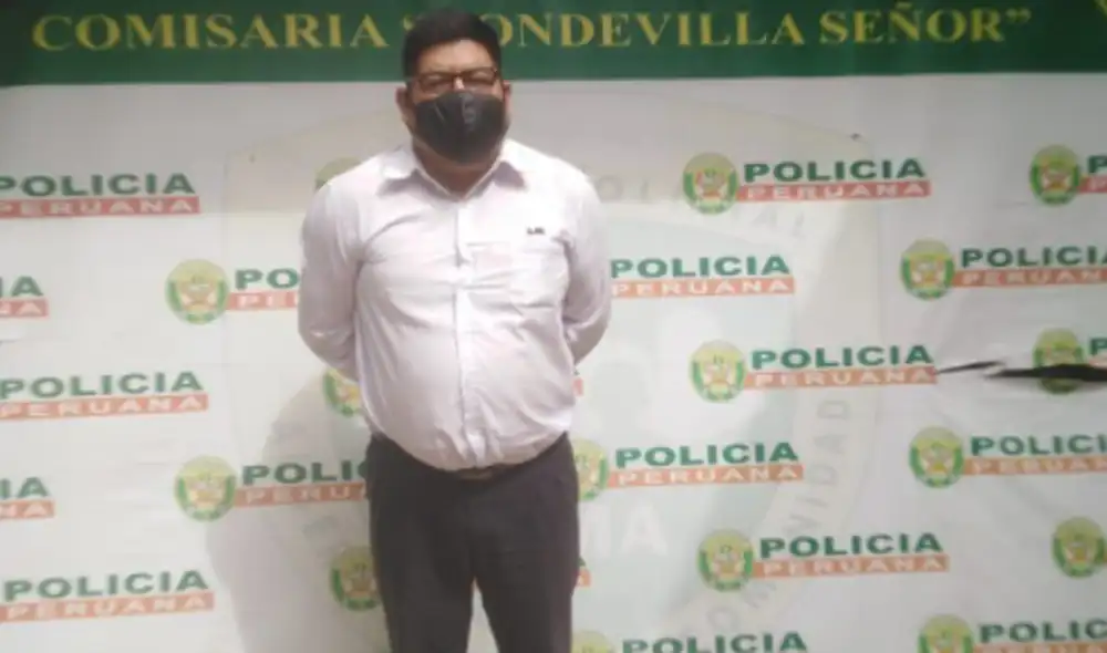 Acusado fue detenido en su negocio del Callao y negó las imputaciones en su contra a pesar de que existe una condena. Foto: PNP