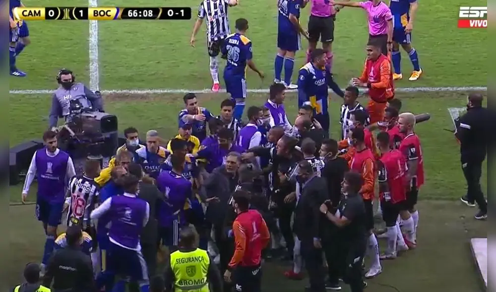 Atlético Mineiro y Boca Juniors se enfrentan por los octavos de final de la Copa Libertadores. Fuente: captura ESPN Atlético Mineiro y Boca Juniors se enfrentan por los octavos de final de la Copa Libertadores. Fuente: captura ESPN