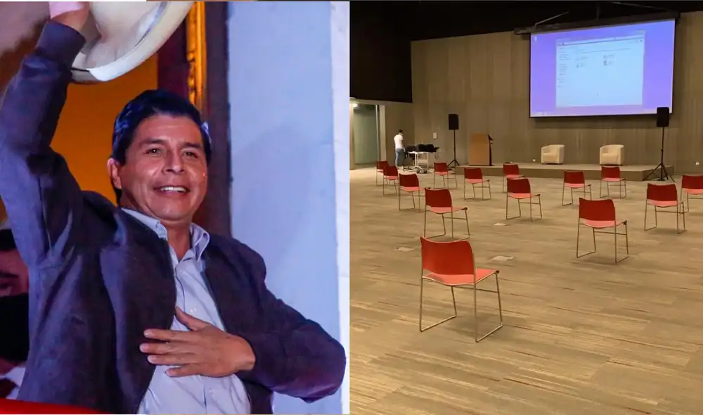 Oficina del presidente electo Pedro Castillo. Foto: composición La República