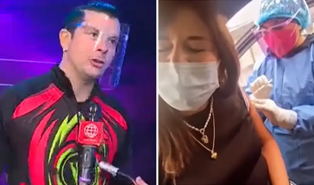 Mario Hart mostró su alegría luego que su madre fuera inoculada contra el coronavirus. Foto: captura América