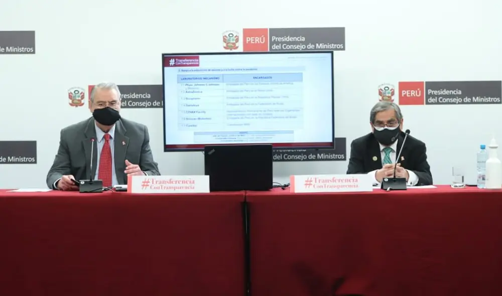 Allan Wagner y Óscar Ugarte son los responsables del sector Exterior y Salud, respectivamente. Foto: PCM