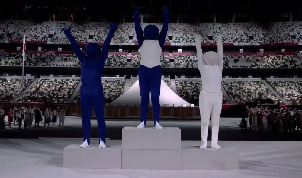 Los pictogramas Tokio 2020 hicieron una espectacular presentación en la ceremonia de Inauguración. Foto: Tokio 2020.