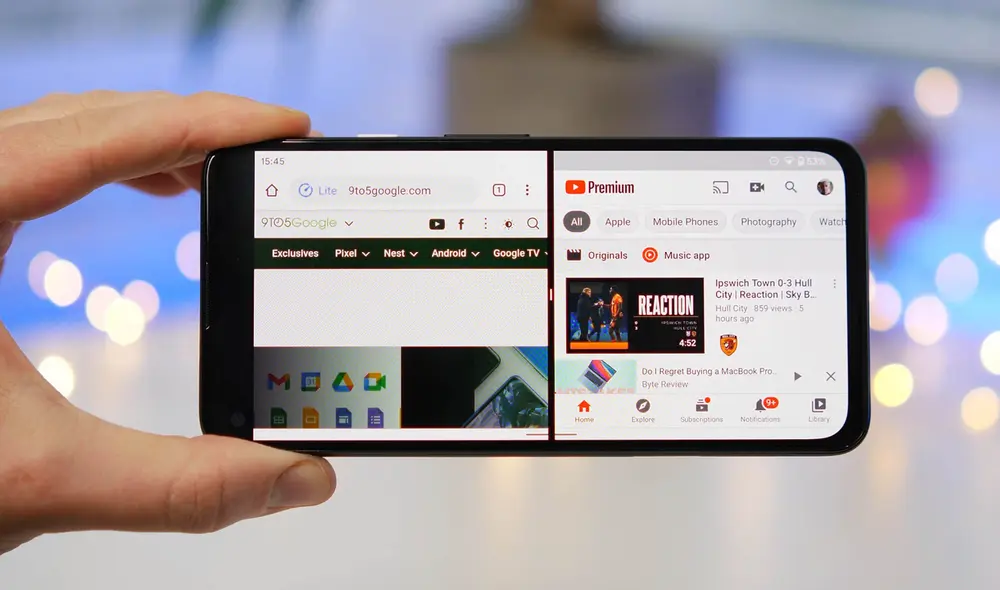 Con esta función puedes revisar redes sociales mientras ves un video o responder correos electrónicos y tener al lado tus documentos. Foto: 9to5Google Con esta función puedes revisar redes sociales mientras ves un video o responder correos electrónicos y tener al lado tus documentos. Foto: 9to5Google
