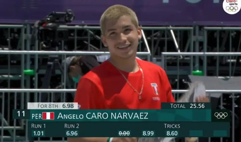 Ángelo quedó en sétimo lugar. Foto: captura/Marca Claro