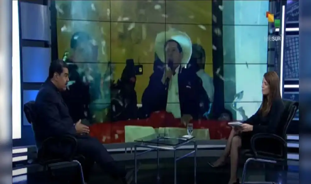 Nicolás Maduro habla sobre Pedro Castillo en una entrevista transmitida por el canal Telesur. Foto: captura video/Telesur Nicolás Maduro habla sobre Pedro Castillo en una entrevista transmitida por el canal Telesur. Foto: captura video/Telesur