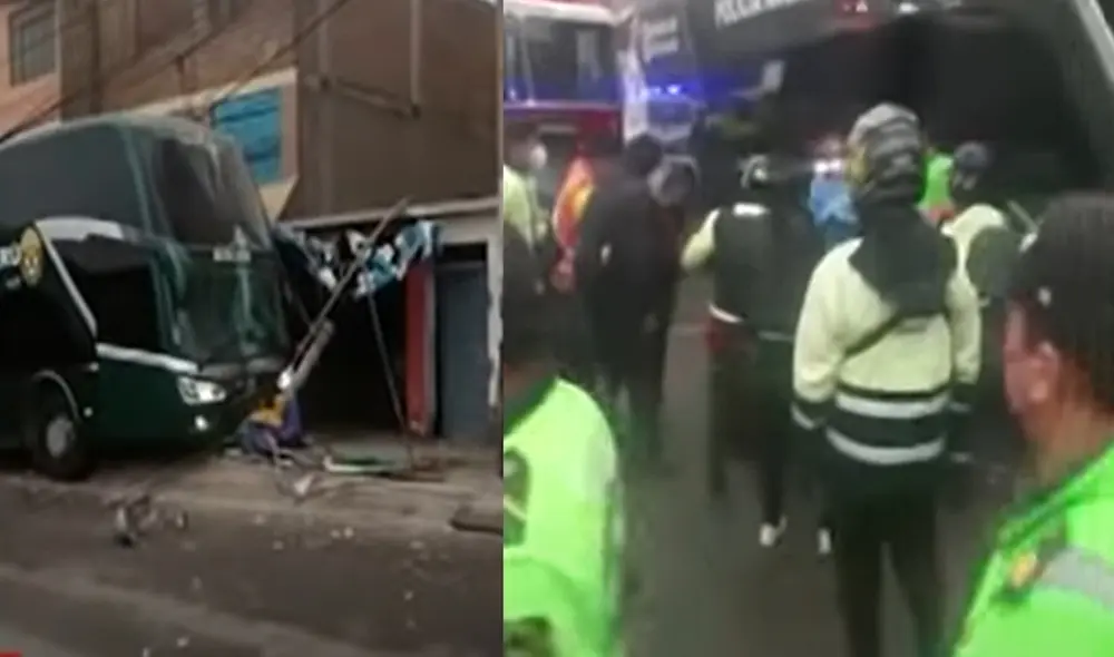 El chofer fue identificado como el suboficial PNP Freddy Benítez Carreño. Foto: captura de Panamericana Televisión