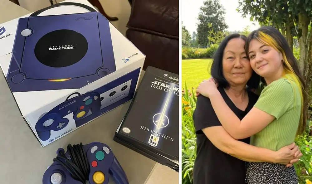 Otra pareja de abuelos había comprado la plataforma para cuando sus nietos los visiten pero tras 20 años decidieron obsequiarla a la nieta de sus amigos. Foto: Twitter/composición Otra pareja de abuelos había comprado la plataforma para cuando sus nietos los visiten pero tras 20 años decidieron obsequiarla a la nieta de sus amigos. Foto: Twitter/composición