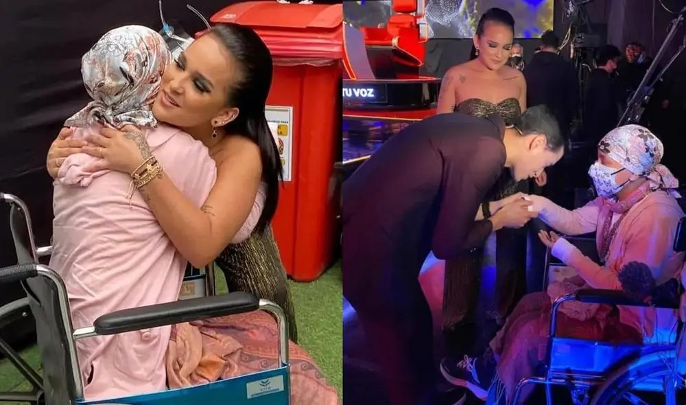 Daniela Darcourt junto a Tony Succar en La voz Perú. Foto: Proyectos de amor/ Instagram