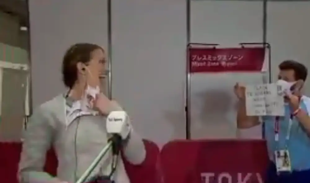 Esgrimista argentina recibió propuesta de matrimonio por parte de su entrenador en Tokio 2020. Foto: captura TyC Sports