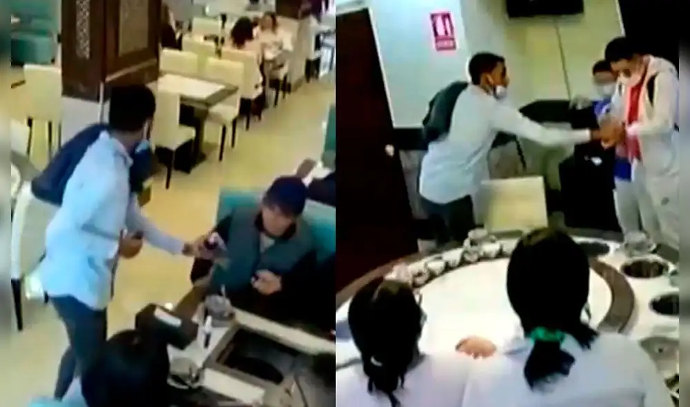 Todo fue registrado por las cámaras de seguridad del local. Foto: captura de Latina Todo fue registrado por las cámaras de seguridad del local. Foto: captura de Latina
