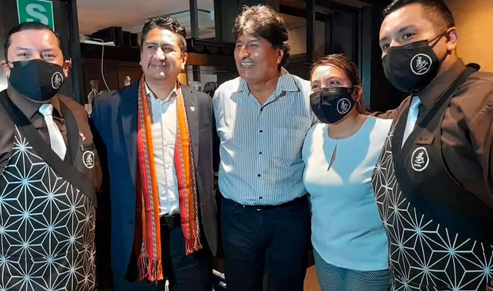 Evo Morales cenó junto a Vladimir Cerrón y otros dirigentes en Perú. Foto: @evoespueblo/Twitter