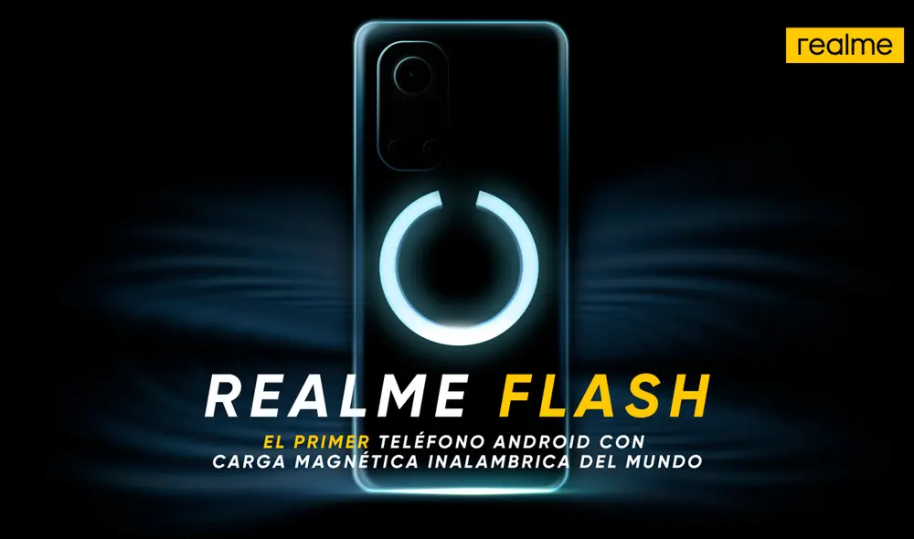 El Realme Flash será el único smartphone de Android compatible con carga inalámbrica magnética. Foto: Realme