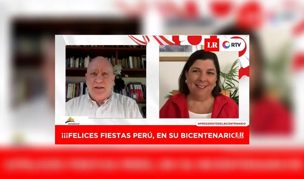 Augusto Álvarez Rodrich y Rosa María Palacios. Foto: captura/RTV