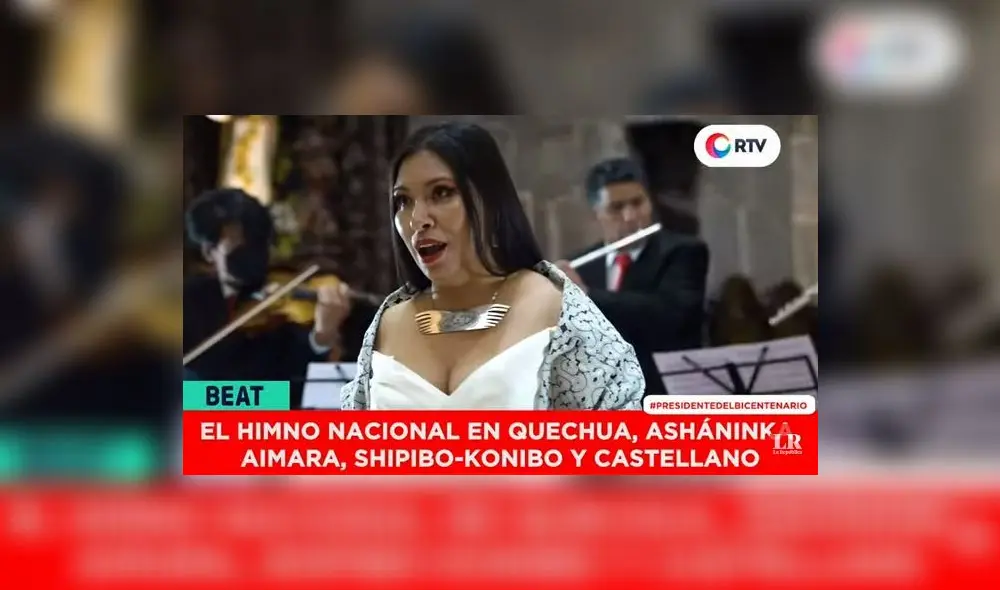 Gladis Huamán y músicos de la Orquesta Sinfónica del Cusco. Foto: captura/RTV