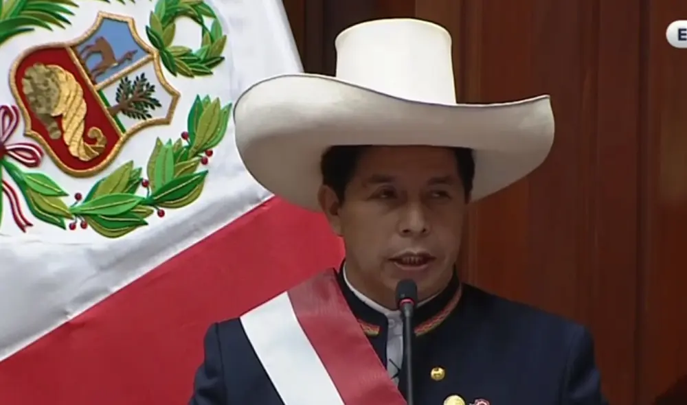 Castillo juró como presidente de la República. Foto: captura/RPP