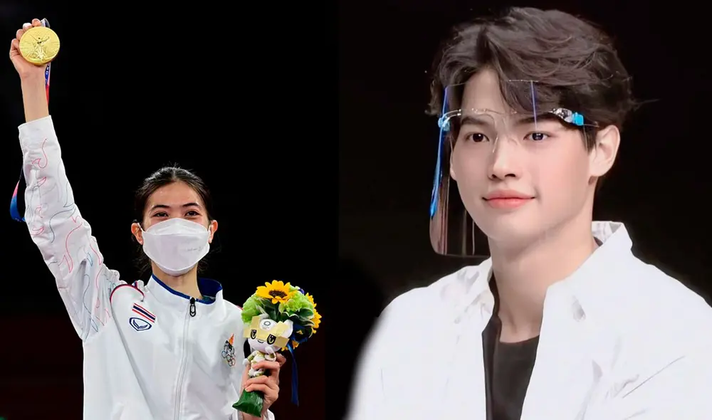 El gesto que tuvo Win Metawin con atleta que es su fan y ganó medalla de oro en Tokio 2020. Foto: composición LR / GMM