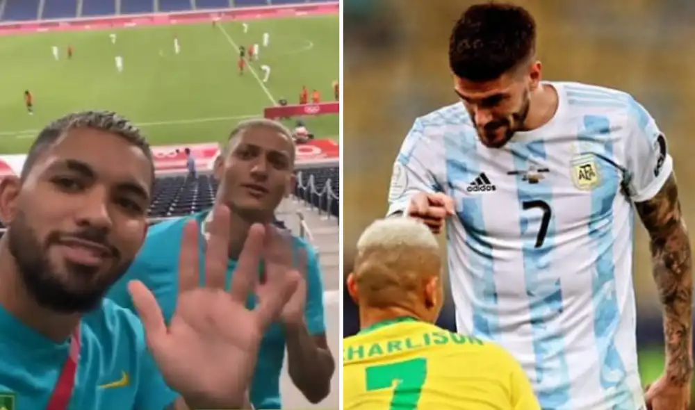 Rodrigo De Paul y Richarlison se enfrentaron en la final de la Copa América. Foto: composición captura Instagram