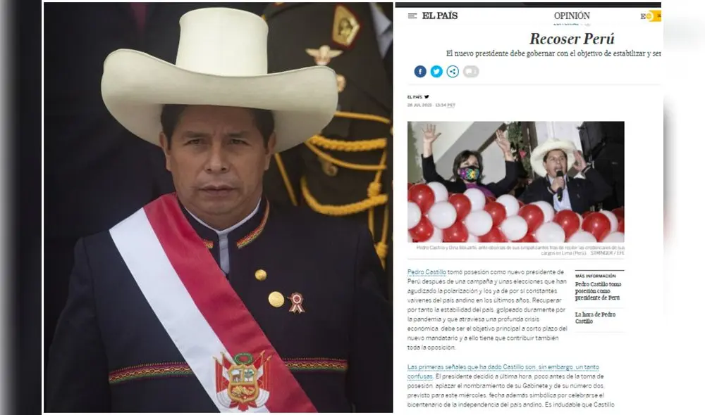 De acuerdo al medio español, Castillo iniciará su Gobierno en un momento crítico para el Perú. Foto: AFP