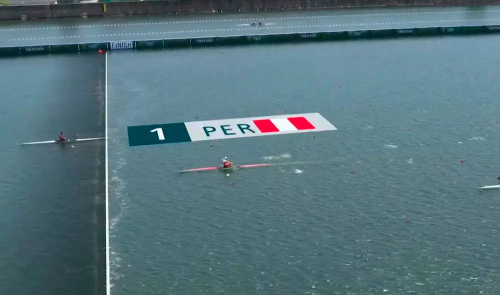 Álvaro Torres ganó la semifinal C/D de Remo masculino en Tokio 2020. Foto: captura de Claro Sports