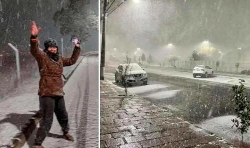 En varios distritos del estado de Rio Grande do Sul, Brasil, se detectaron fuertes caídas de nieve. Foto: composición /destapeweb En varios distritos del estado de Rio Grande do Sul, Brasil, se detectaron fuertes caídas de nieve. Foto: composición /destapeweb