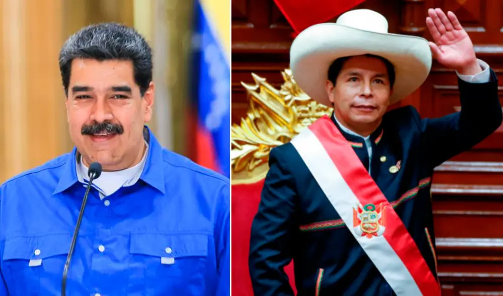 Nicolás Maduro volvió a saludar a Pedro Castillo durante una entrevista transmitida por el canal estatal Venezolana de Televisión. Foto: AFP / EFE