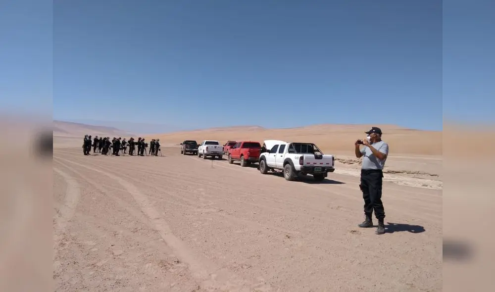 En el desierto de la frontera de Perú con Chile, anteriormente, otros grupos de extranjeros se perdieron. Foto: PNP