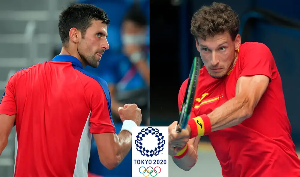 El partido Djokovic vs. Carreño por el bronce de Tokio 2020 se juega este sábado 31 de julio. Foto: composición/AFP