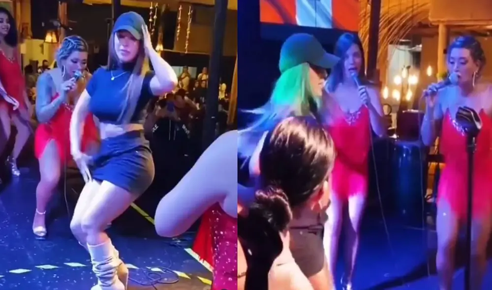 Paula Arias y su grupo invitó al escenario a Yahaira Plasencia. Foto: captura Son Tentación/Instagram