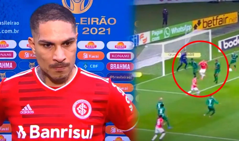 Paolo Guerrero sumó minutos en el empate del Inter ante el Cuiaba por el Brasileirao. Foto: composición/captura de Sport TV